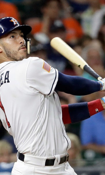 Astros SS Correa leaves left thumb discomfort